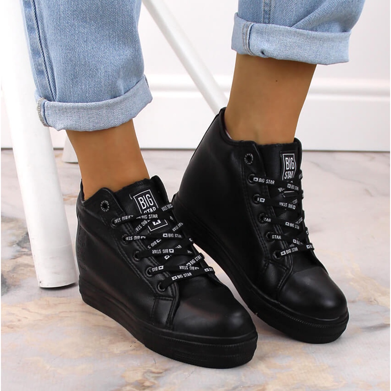 Naisten mustat Wedge-lenkkarit Big Star EE274127 1