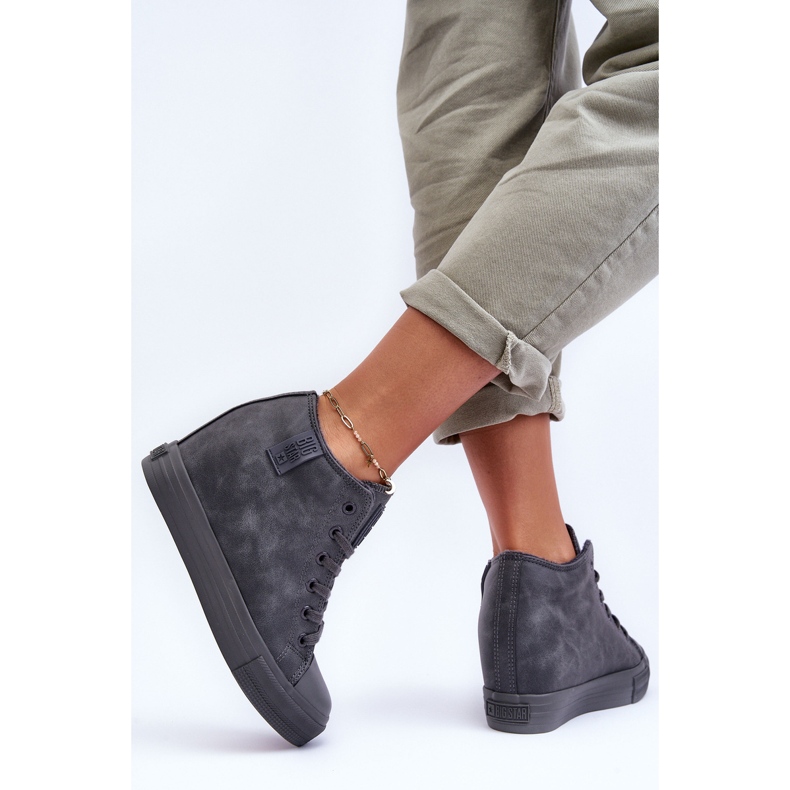 Naisten nahkaiset lenkkarit Big Star MM274005 harmaa 1