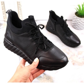 Rieker Remonte D5977-01 nahkaeristetyt naisten saappaat musta 1