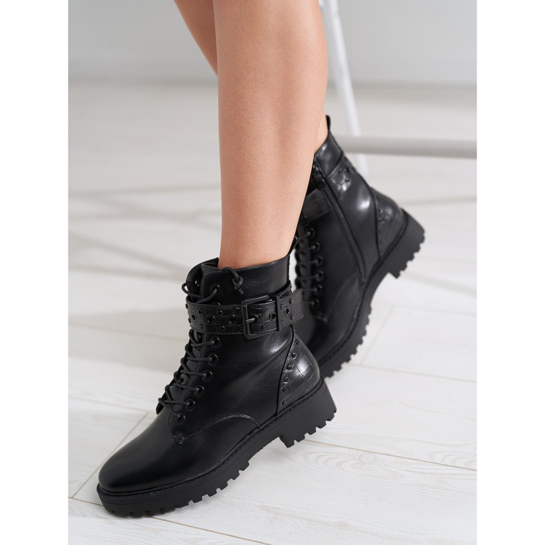 Naisten Shelovet-tasakorkoiset työntekijät musta 1