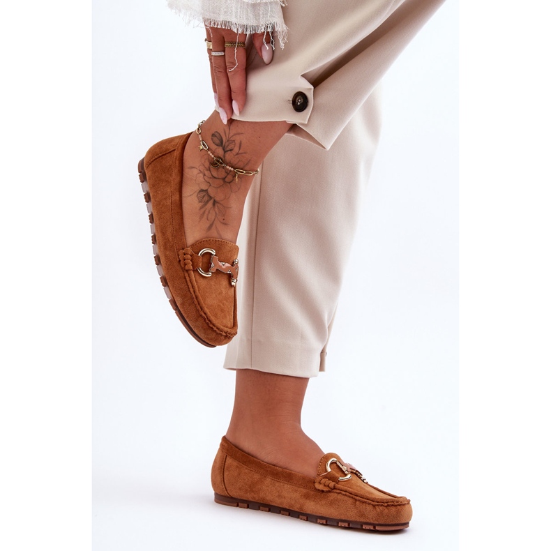 PG1 Naisten mokkanahkaiset loaferit, joissa on koristelu ruskea Dionira 2