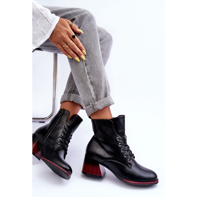 Vinceza Korkeakorkoiset saappaat mustat Luloshe 1