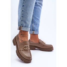 Laura Messi Naisten nahkakengät, joissa on koristelu tummilla beige-ruusuputouksilla 1