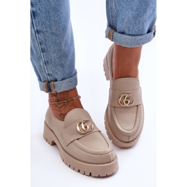 Laura Messi Naisten nahkakengät beigellä Rosefalls-koristeella 2