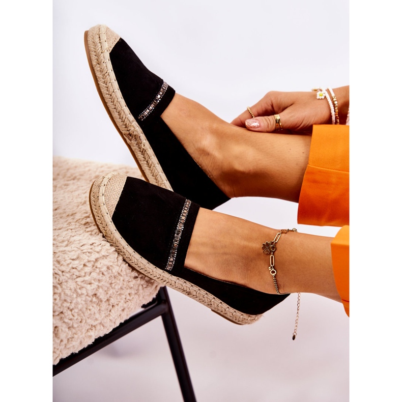 S.Barski Klassiset naisten mustat Slip-On Espadrilles Cersei 5