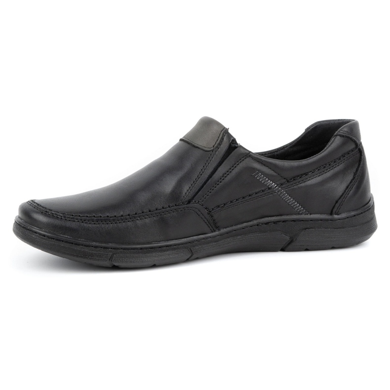 Olivier Miesten nahkaiset slip-on kengät 62K mustat 1