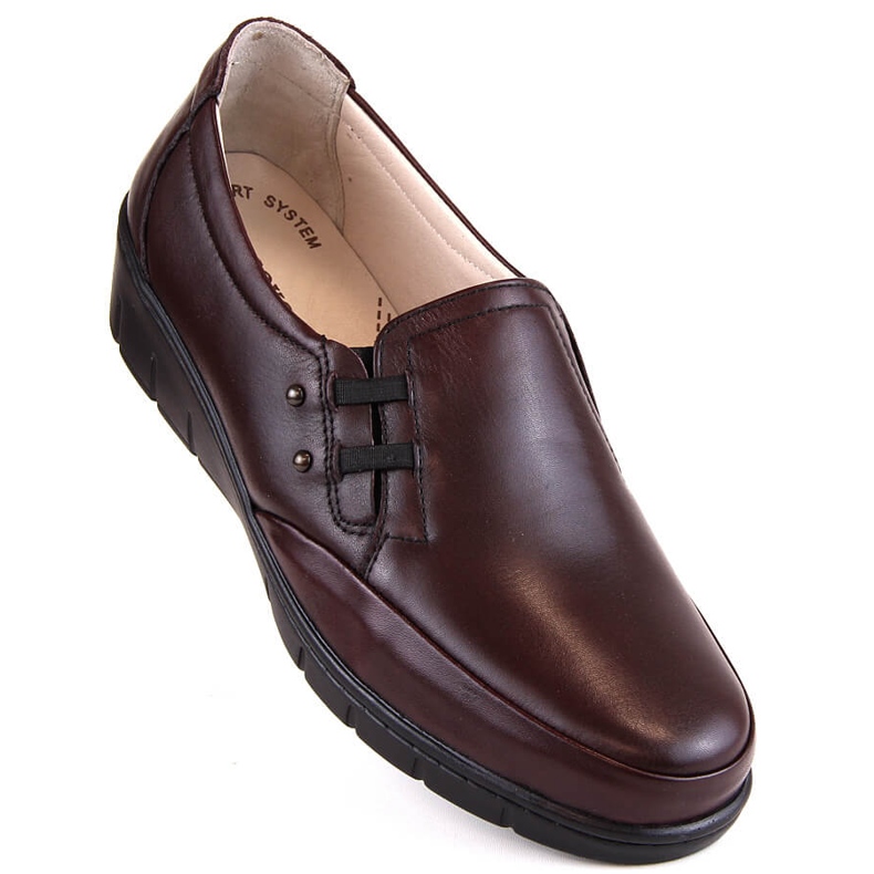 Mukavat nahkaiset naisten kengät kuminauhalla T.Sokolski J304 punainen 1