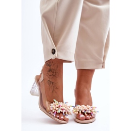 Sisustetut muodikkaat sandaalit beige-korolla S.Barski MR1037-23 2