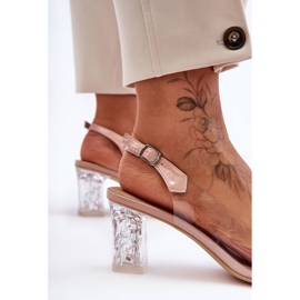 Koristetut muodikkaat vaaleanpunaiset sandaalit kantapäässä S.Barski MR1037-23 vaaleanpunainen 2