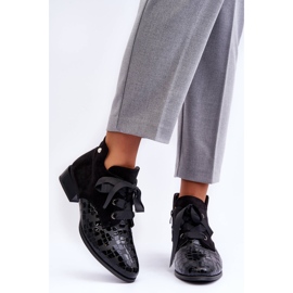 PD1 Naisten tasakorkokengät nauhalla, musta Meroni 2