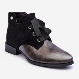 Naisten tasakorkokengät nauhalla, musta Meroni 1