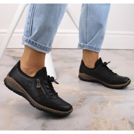 Nahkaiset kengät Rieker W RKR609 mustat 2