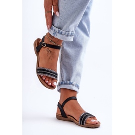 Klassiset litteät sandaalit naisille Musta S.Barski 6708 1