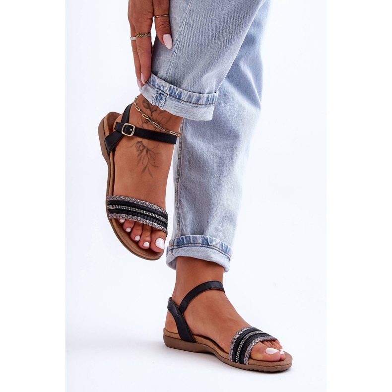 Klassiset litteät sandaalit naisille Musta S.Barski 6708 1