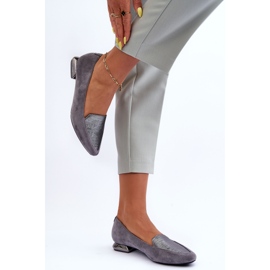 PD1 Flat Suede Ballet Flats Harmaa Loxes 2