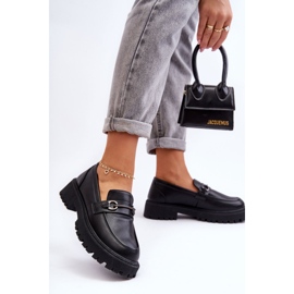 PE1 Naisten nahkaiset loaferit, mustat Detes 2