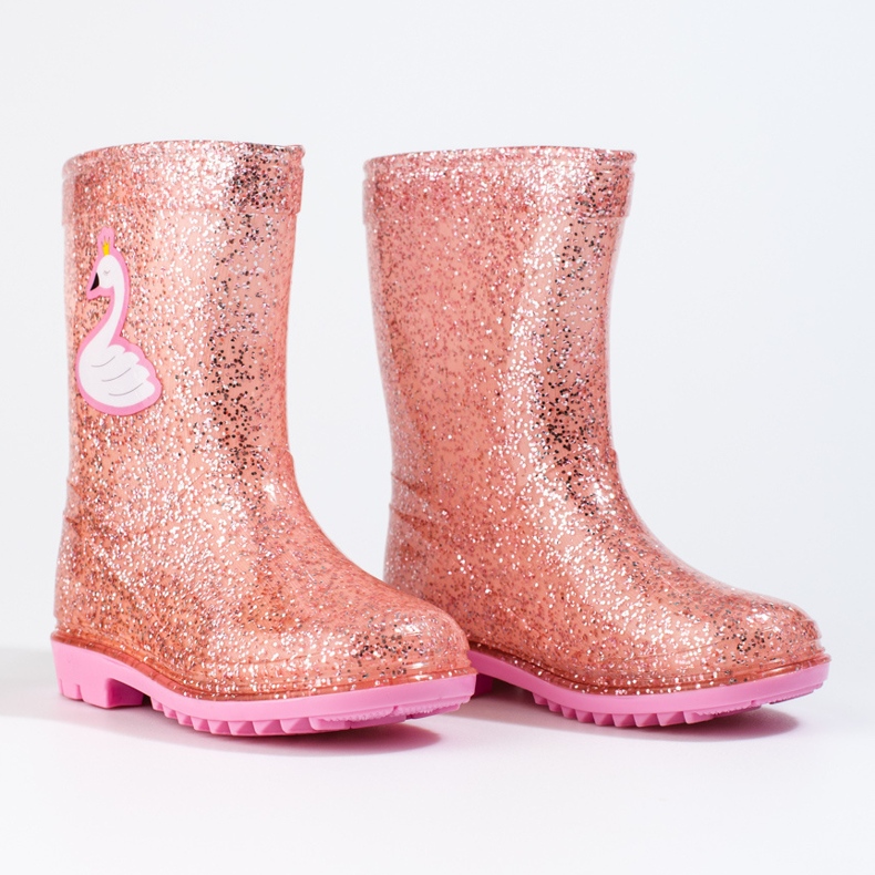 High Glitter Girls' Shelovet sadesaappaat, vaaleanpunainen 1