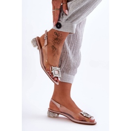 Läpinäkyvät sandaalit vaaleanpunaisilla koristeilla S.Barski MR1037-05 vaaleanpunainen 2