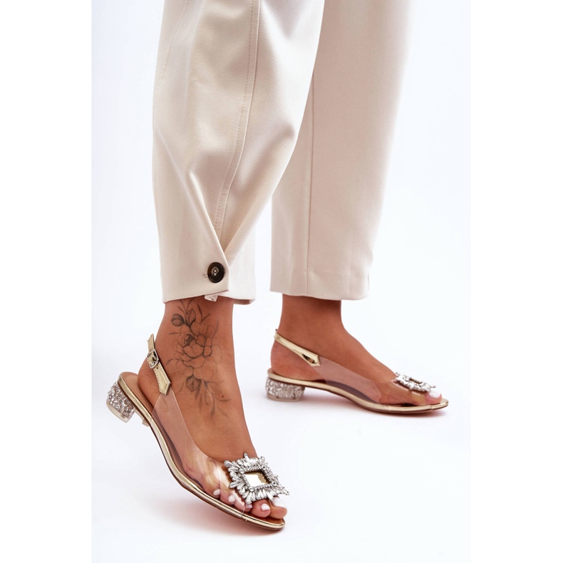 Läpinäkyvät sandaalit kultaisilla koristeilla S.Barski MR1037-05 kultainen 1