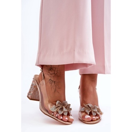 Koristetut tyylikkäät sandaalit läpinäkyvä ruusukulta S.Barski MR1037-18 vaaleanpunainen 1