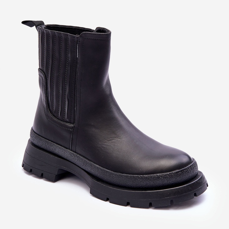 Paksut nahkasaappaat Chelsea Boots Black Rosan musta 1