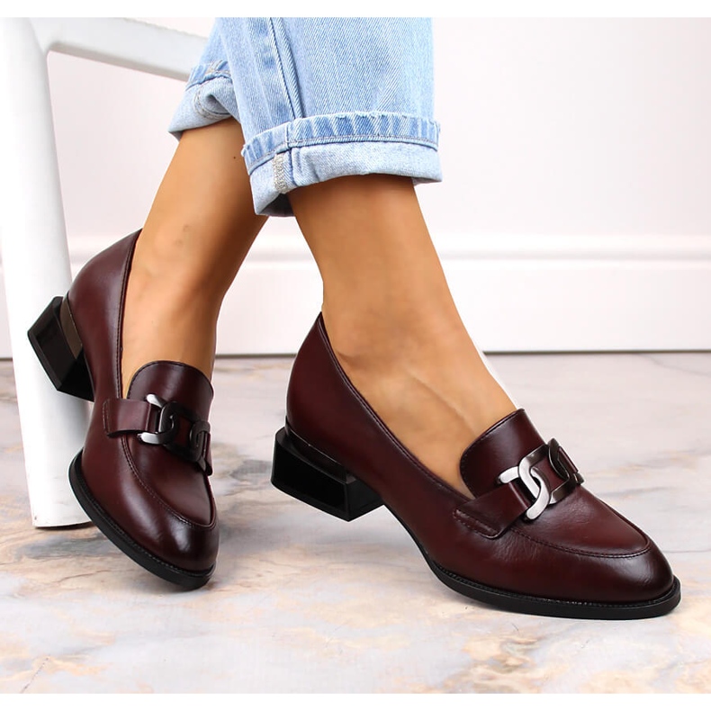 Vinceza 58162 viininpunaiset litteät kengät ketjulla punainen 1