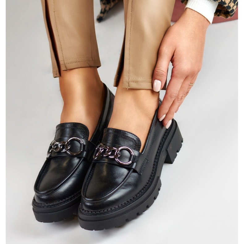 La.Fi Mustat mokasiinit eko-nahasta valmistetulla alustalla 1