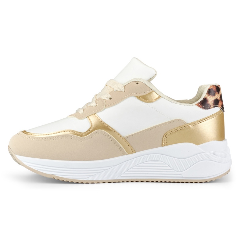 Naisten valkoiset ja kultaiset tennarit valkoinen 2