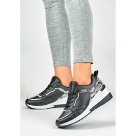 Naisten mustat nauhakengät, joissa matala kiila 2