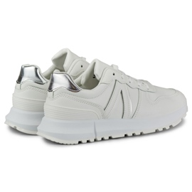 Naisten valkoiset tennarit hopeareunuksella valkoinen 1