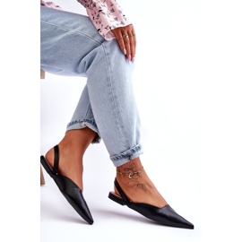 Naisten eko-nahka liukuvat mustat balleriinit 4