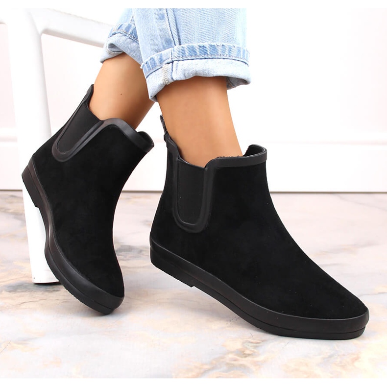 Sadesaappaat vedenpitävät slip-on saappaat mustat Potocki RB36063 1