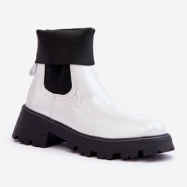 Naisten lakatut jodhpur-saappaat, valkoiset Pavo valkoinen 1