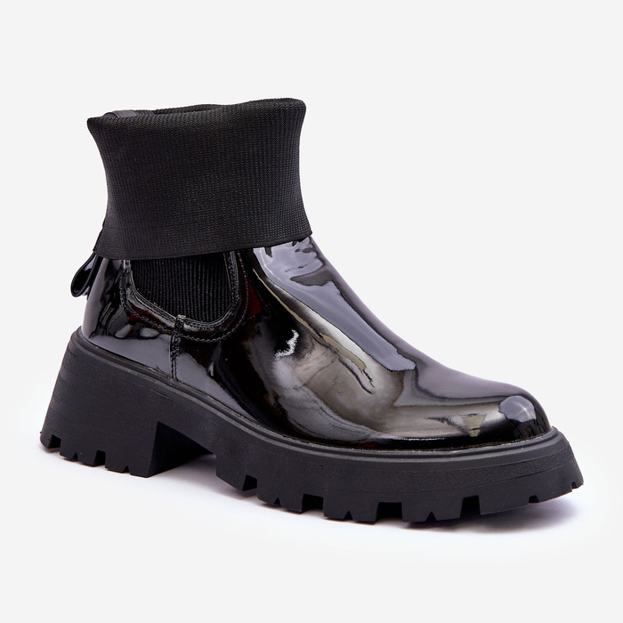 Naisten lakatut jodhpur-saappaat mustat Pavo 1