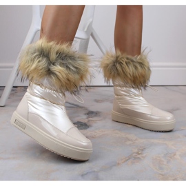 Naisten lumisaappaat alustalla, turkisbeigellä Big Star MM274380 2