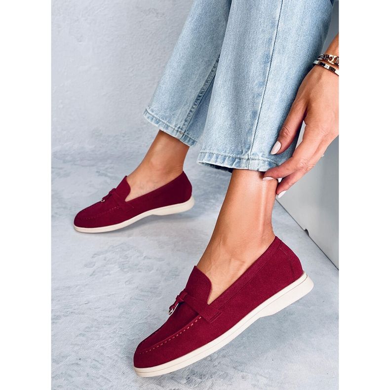 Naisten loafers Eunice Wine punainen 1