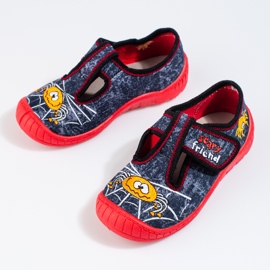 Shelovetin mustat ja punaiset hämähäkkitossut sininen 2