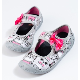 Harmaat tossut tytöille Shelovet-rusetilla 1