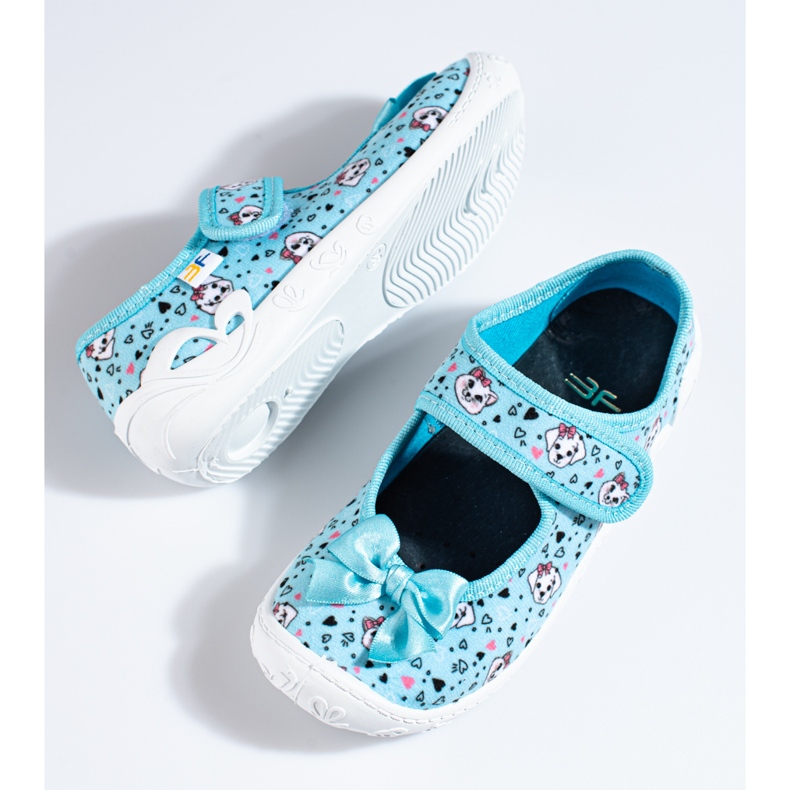 Siniset tossut tytölle Shelovet-koirien kanssa monivärinen 1