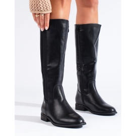 Shelovet naisten mustat klassiset saappaat 1