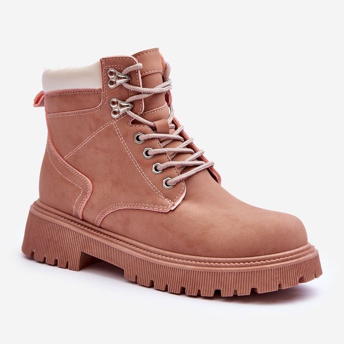 Naisten nahkaiset Lämpimät Trappers Pinkit Poles vaaleanpunainen 1