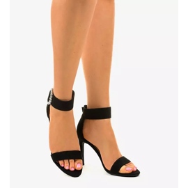 Mustat sandaalit stiletto-kantapäässä, ekologista mokkaa 91761-3 2