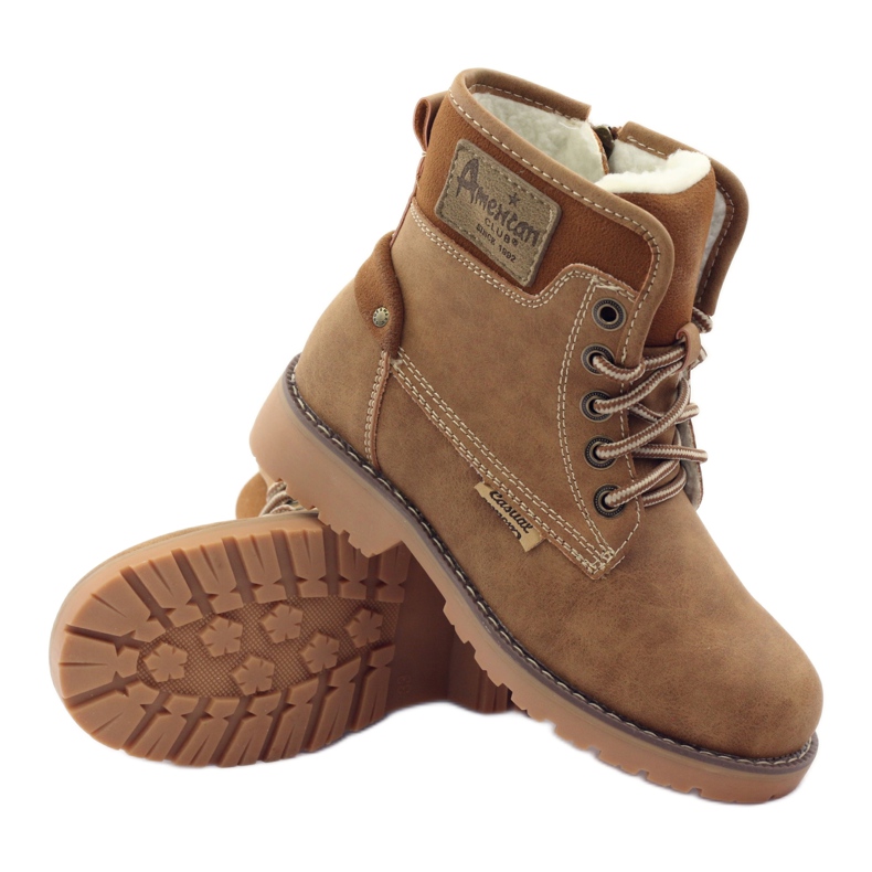 American Club Talvikengät, saappaat, tossut, amerikkalainen 1904 kameli ruskea monivärinen 3