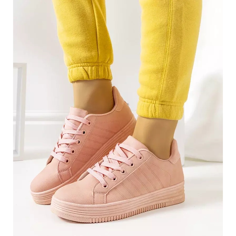 Pinkit lenkkarit Leonor-alustalla vaaleanpunainen 2