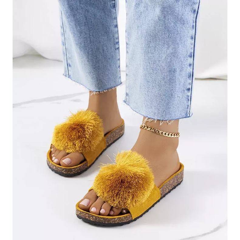 Keltaiset varvastossut Rett-korkkipohjassa keltainen 2