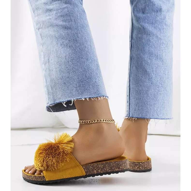 Keltaiset varvastossut Rett-korkkipohjassa keltainen 1