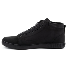 Polbut Miesten nahkaiset creepers-kengät 2108sw mustat 1