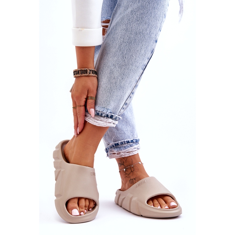 Naisten kevyet Big Star -vaahtotossut LL274593 beige 4