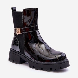 FB2 Lakatut naisten jodhpur-saappaat, mustat Elspetia 1