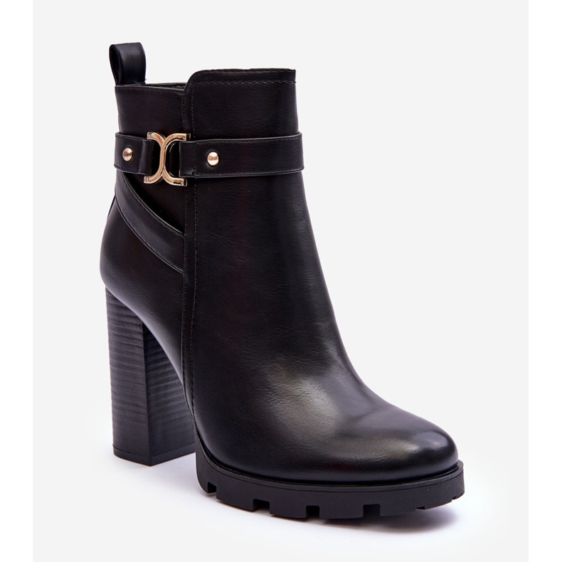 FB2 Nahkaiset korkeakorkokengät mustat Liani 1